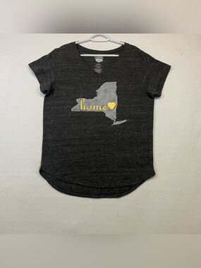 Home Free Women's Short Sleeve Tee Dark Heather Gray Graphic Sz L